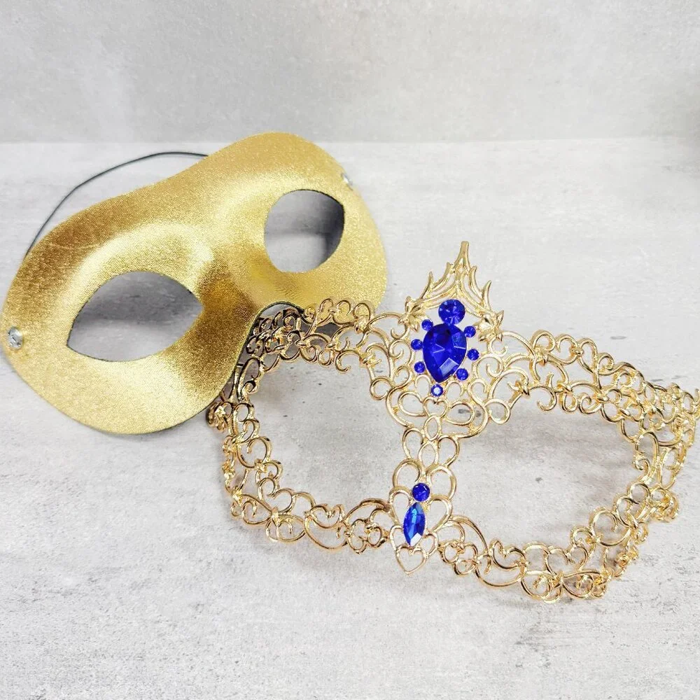 Gold masquerade mask, cosplay mask, Halloween mask, Venetian mask, Prom mask
